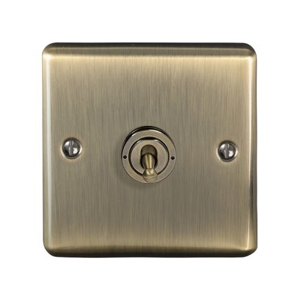 Eurolite Enhance Decorative 1 Gang Toggle Switch Antique Brass