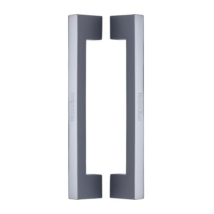 Heritage Brass Back to Back Door Pull Handle Metro Design 305mm Polished Chrome Finish