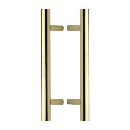 Heritage Brass Back to Back Door Pull Handle Bar Design 305mm Polished Brass Finish