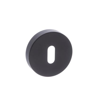 Forme Key Escutcheons on Minimal Round Rose - Matt Black (Pair)