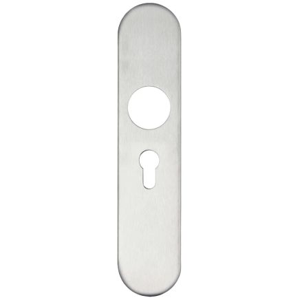 Zoo Hardware Radius Cover plate for 19 mm and 22mm RTD Lever on Backplate - Euro Profile 47.5mm - Stainless Steel