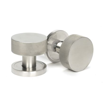 Satin Marine SS (316) Brompton Mortice/Rim Knob Set (Plain)