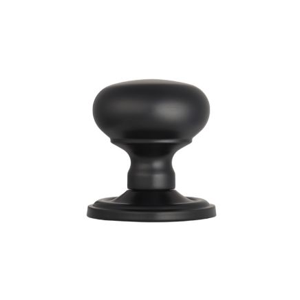 Concealed Fix Mushroom Mortice Knob - Matt Black
