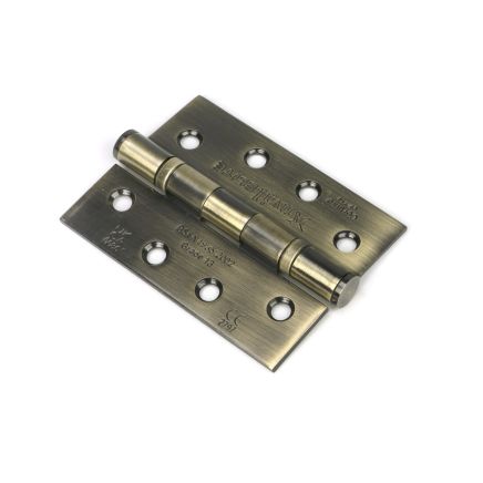Aged Brass 4" Ball Bearing Butt Hinge (pair) ss