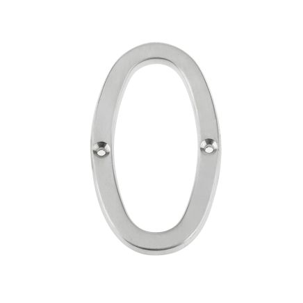 Jedo 75mm Screw Fix Numerals Satin Chrome No. 0 - By Frelan Hardware - JNSC-0