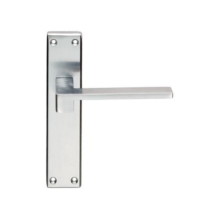 Serozzetta Equi Lever On Latch Backplate - Satin Chrome