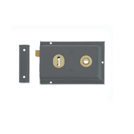 Reversible Rim Lock 152x102mm Grey - By Frelan Hardware - JL187GY