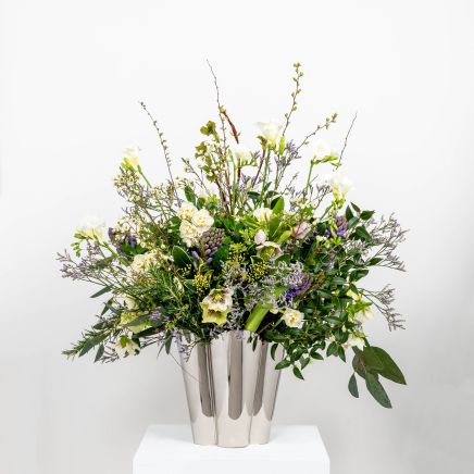 Smooth Nickel Flora Pot - Large