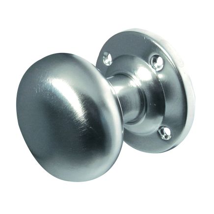 Jedo Mushroom Mortice Door Knobs 57mm Diameter 57mm Satin Chrome - By Frelan Hardware - JV172BSC