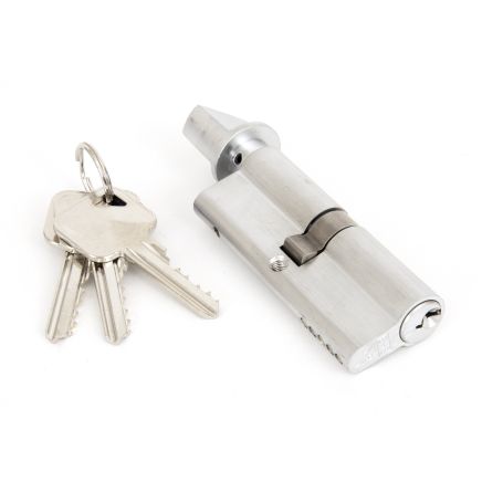 Satin Chrome 40/40 5pin Euro Cylinder/Thumbturn KA