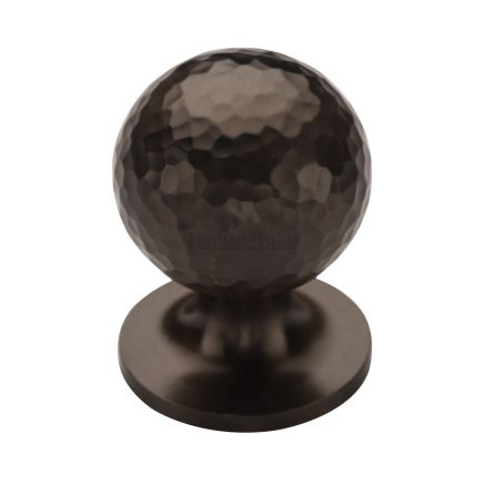 Heritage Brass Cabinet Knob Ball Hammered Design 32mm Matt Bronze finish