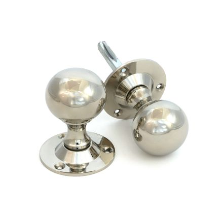 Polished Nickel Ball Mortice Knob Set