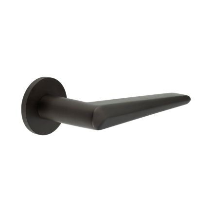 CR-107 Dark Bronze Sprung Round Rose Door Handle - By Frelan Hardware - CR-107A1DB