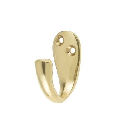 Jedo Single Robe Hooks 44mm Polished Brass - By Frelan Hardware - JV61PB