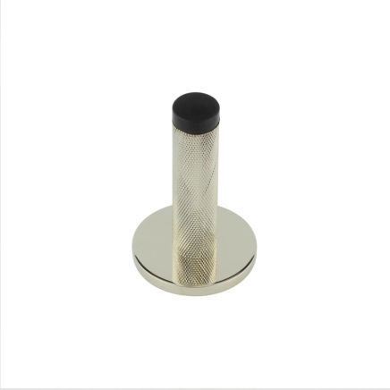Burlington Knurled Wall Mounted Doorstops Plain Rose Polished Nickel - By Frelan Hardware - BUR-968PN-971PN