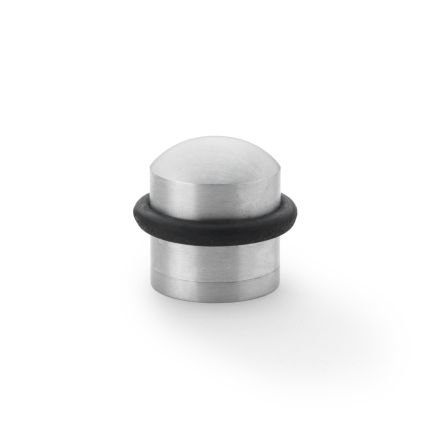 Alexander & Wilks - Dome Top Floor Mounted Door Stop -  Satin Chrome