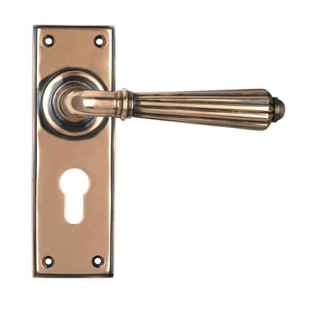 Polished Bronze Hinton Lever Euro Lock Set