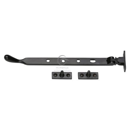 Black Iron Rustic Casement Window Stay 12"