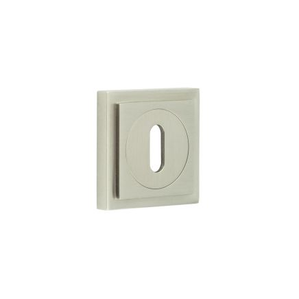Burlington Standard Keyway Escutcheons Square Stepped Rose Satin Nickel - By Frelan Hardware - BUR-60SN-173SN