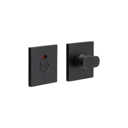 CR-801 Black Thumb Turn & Lock Square Rose w/ Indicator - By Frelan Hardware - CR-801BK7MB