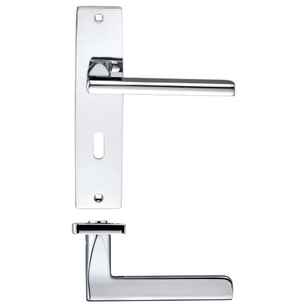 Zoo Hardware Venice lever on lock backplate - Polished Chrome