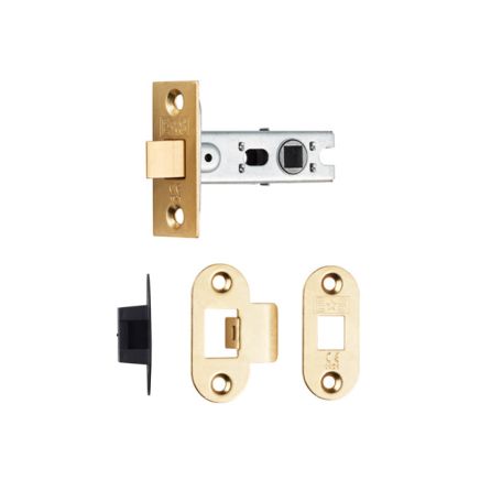 Bolt Through Tubular Latch Radius - Electro Brassed