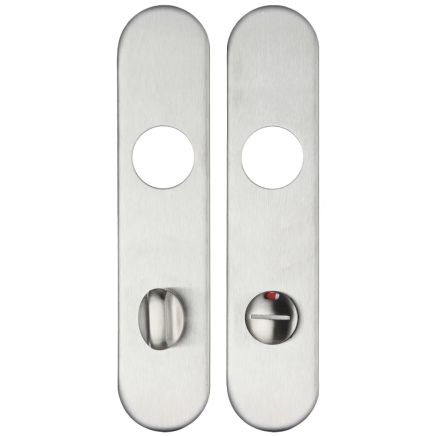 Zoo Hardware Radius Cover plate for 19 mm and 22mm RTD Lever on Backplate - Din Bathroom/78mm Centres - Stainless Steel