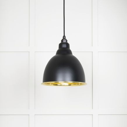 Smooth Brass Brindley Pendant in Elan Black