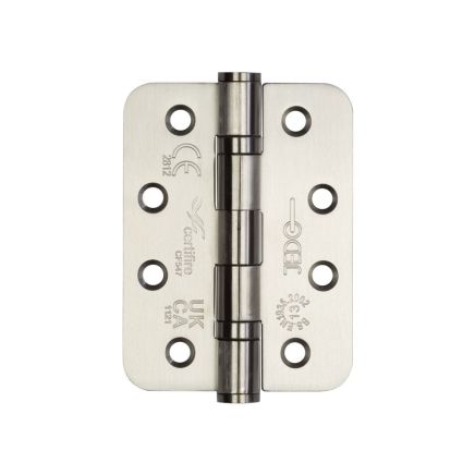 Certifire Stainless Steel Grade 13 Radiused Ball Bearing Hinges 102x76x3mm Satin Stainless Steel - By Frelan Hardware - J9500RSSS