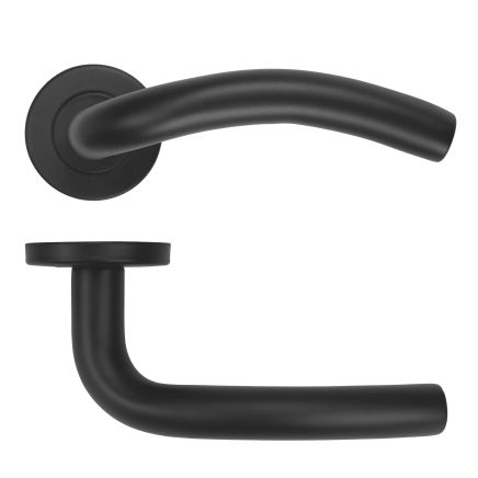 Zoo Hardware 19mm Arched Lever on Round Rose 52mm x 8mm Push-on Rose - BS EN 1906 Grade 3 - Grade 201 - PCB