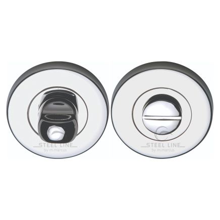 Steel Line Thumbturn & Emergency Release for Bathroom & Bedroom Doors Polished Stainless Steel finish