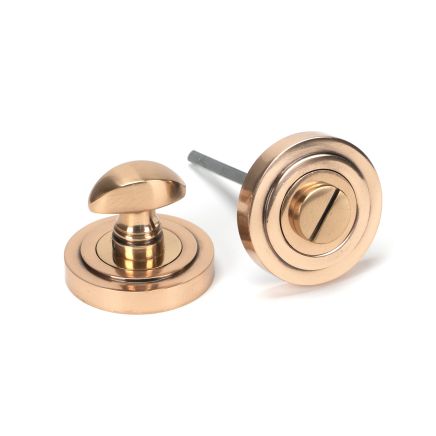 Polished Bronze Round Thumbturn Set (Art Deco)