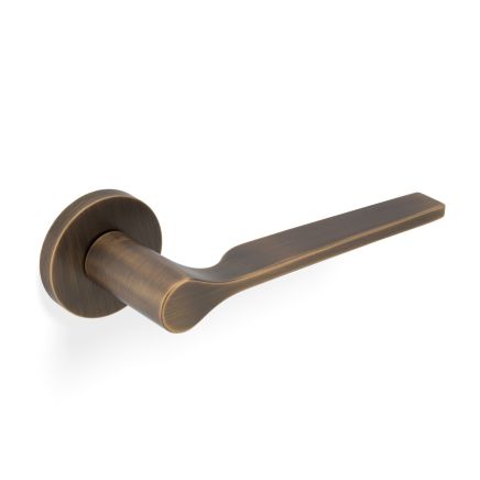 Valli Carmen Lever on Round Rosette - Antique Brass