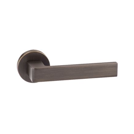 Forme Asti Lever Door Handle on Minimal Round Rose - Urban Bronze (Pair)