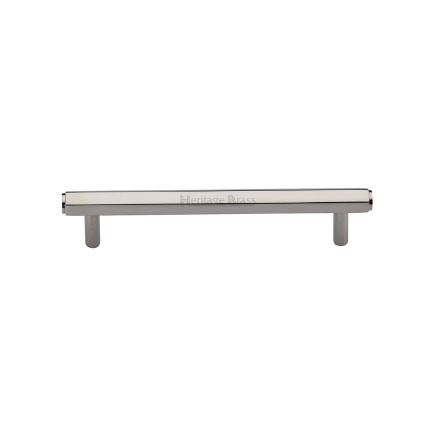 Heritage Brass Cabinet Pull Hexagon Design 128mm CTC Polished Nickel finish