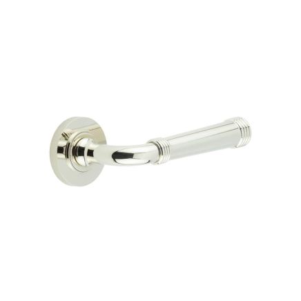 Highgate Door Handles Knurled Rose Polished Nickel - By Frelan Hardware - BUR35KIT161