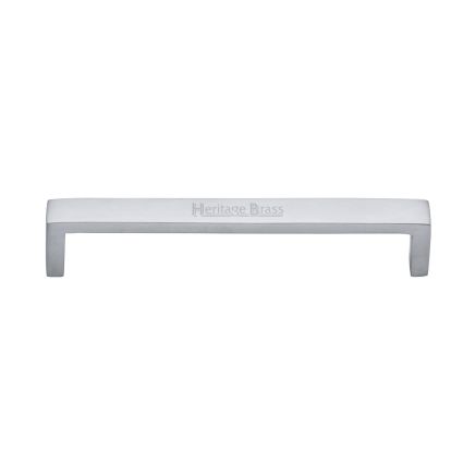Heritage Brass Cabinet Pull Wide Metro Design 160mm CTC Satin Chrome Finish