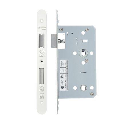 Zoo Hardware 2 Piece - DIN bathroom - 78mm c/c - backset 60mm - White