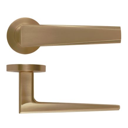 Zoo Hardware Veloce Lever On Round Rose - Antique Brass
