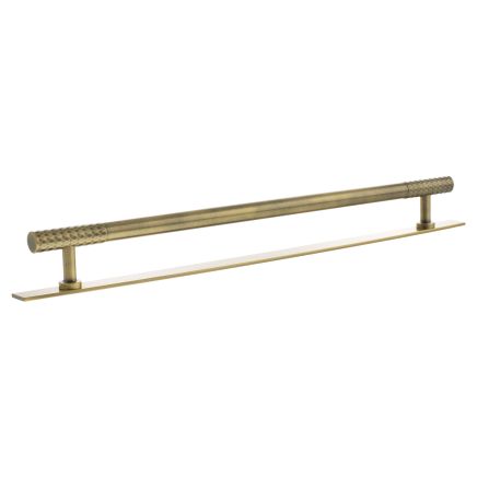 Millhouse Brass Chrysler Diamond T-Bar Cabinet Pull Handle on Backplate 320mm - Antique Brass