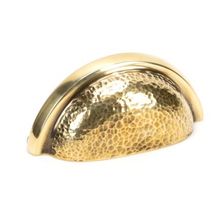 Aged Brass Hammered Regency Concealed Drawer Pull