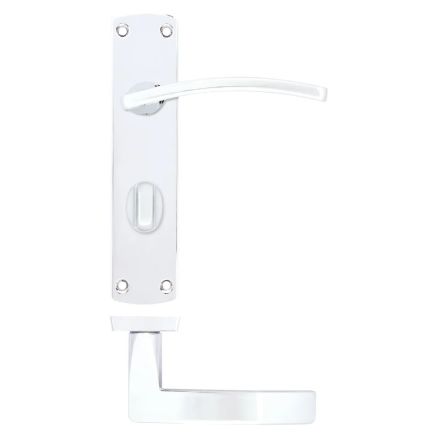 Zoo Hardware Toledo lever on bathroom backplate - Polished Chrome