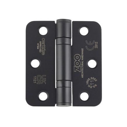 Zoo Hardware Grade 11 Ball Bearing Hinge Stainless Steel Radius - Grade 201 -76 x 67 x 2.5mm - Matt Black