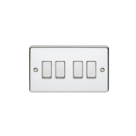 Eurolite Enhance Decorative 4 Gang Switch Polished Chrome