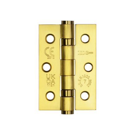 Jedo Stainless Steel Grade 7 Ball Bearing Hinges 76x50mm Satin Brass - By Frelan Hardware - J9502SB