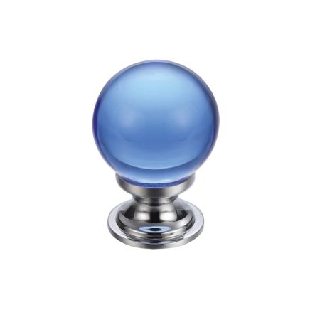 Zoo Hardware Glass Ball Cabinet Knob - Plain 25mm - Brass