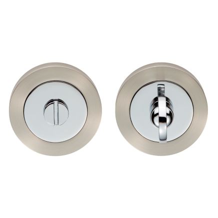 Thumb Turn & Release - Satin Nickel/Polished Chrome