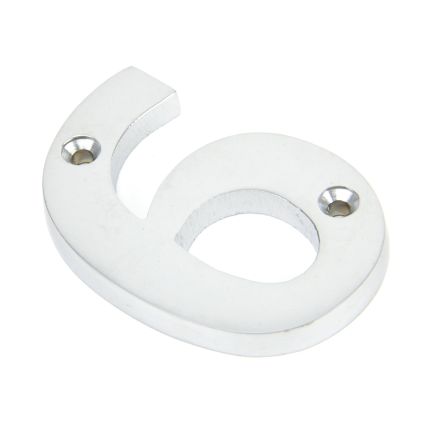 Satin Chrome Numeral 6