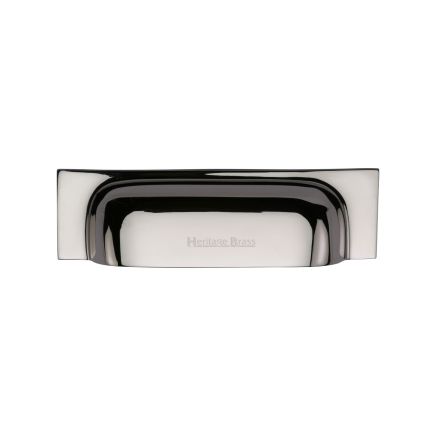 Heritage Brass Drawer Pull Military Design 96mm CTC Polished Nickel Finish