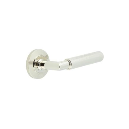 Piccadilly Door Handle on Chamfered Rose Polished Nickel - By Frelan Hardware - BUR40KIT158